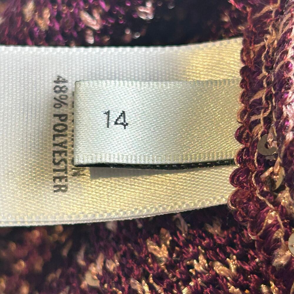 St. John pink sequins long sleeve mock neck stretch bodycon knit gown sz 14 - Picture 12 of 16